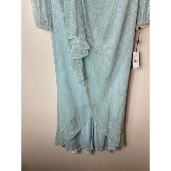 NWT ADRIANNA PAPELL DRESS GOWN 12 GREEN MOTHER OF BRIDE FORMAL EVENING - Picture 8 of 16